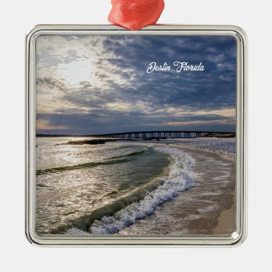 Destin Florida Abend Waves Ornament Aus Metall (Vorne)