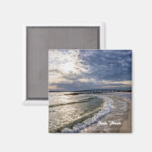 Destin Florida Abend Waves Square Magnet (Vorderseite/Rückseite)