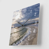 Destin Florida Abend Waves Wall Clock Quadratische Wanduhr (Winkel)