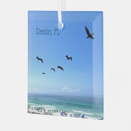 Destin Florida Beach Pelicans Weihnachten Ornament Aus Glas (Vorderseite links)