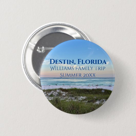Destin Florida Beach Sunset Custom Family Trip Button (Vorne & Hinten)