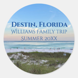 Destin Florida Beach Sunset Custom Family Trip Runder Aufkleber