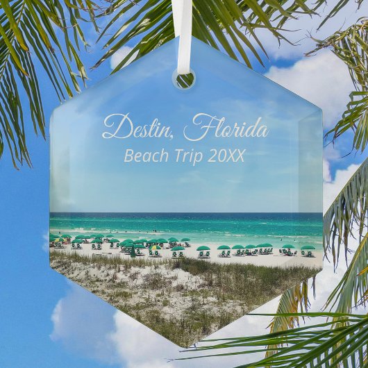 Destin Florida Beach Trip Ocean Sake Weihnachten Ornament Aus Glas