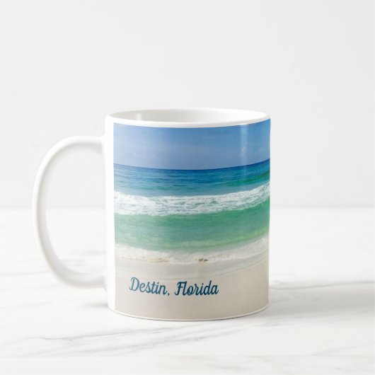 Destin Florida Beautiful Beach Monogram Ocean Kaffeetasse (Links)