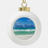 Destin Florida Blue Beach Ocean Waves Fotografie Keramik Kugel-Ornament (Vorderseite)