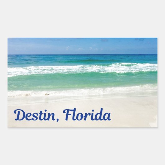 Destin Florida Blue Beach Rechteckiger Aufkleber (Vorderseite)