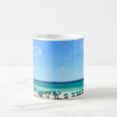 Destin Florida Coast Beach Umbrellas Hübsche Custo Kaffeetasse (Mittel)
