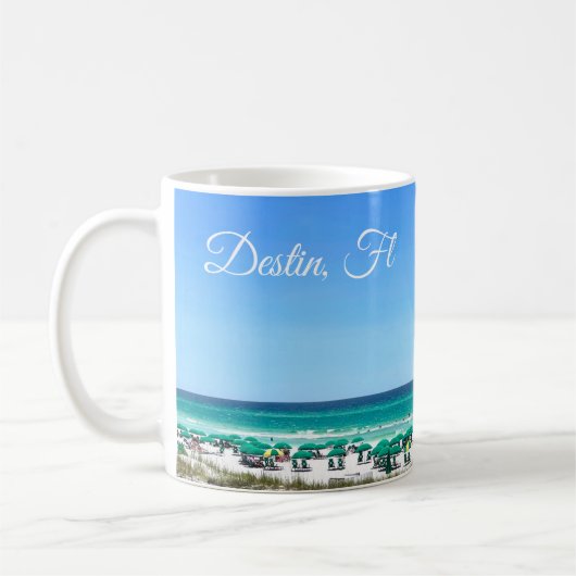Destin Florida Coast Beach Umbrellas Hübsche Custo Kaffeetasse (Links)