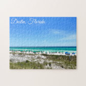 Destin Florida Coast Beach Umbrellas Hübsche Custo Puzzle (Horizontal)