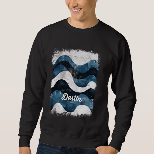 Destin Florida FL Tropical Beach Surfwellen Vin Sweatshirt (Vorderseite)