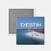 Destin Florida Foto von Strand und Skyline Magnet (Vorderseite/Rückseite)