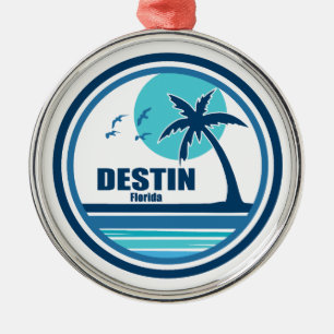 Destin Florida Palm Tree Birds Ornament Aus Metall