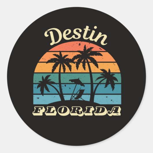 Destin Florida Runder Aufkleber (Vorderseite)