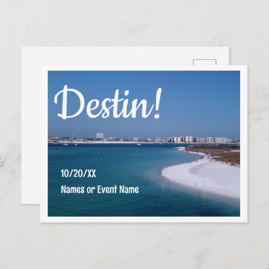 Destin Florida Save the Date Hochzeit oder Veranst Postkarte (Vorne/Hinten)