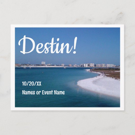 Destin Florida Save the Date Hochzeit oder Veranst Postkarte (Vorderseite)
