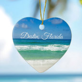 Destin Florida Schönes Strandfotografie Herz Keramik Ornament