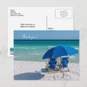 Destin Florida Stühle und Regenschirm Vielen Dank Postkarte (Vorne/Hinten)