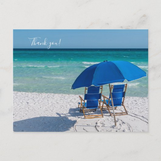 Destin Florida Stühle und Regenschirm Vielen Dank Postkarte (Vorderseite)