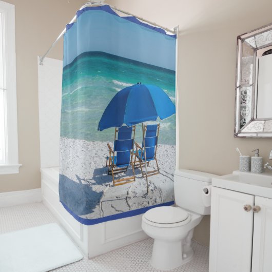 Destin Florida Stühle und Regenschirmduschvorhang Duschvorhang (Beispiel)