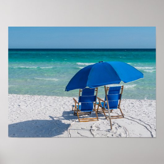 Destin Florida Stühle und Schirmplakat Poster (Vorne)