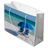 Destin Florida Stühle und Umbrella Geschenktasche Große Geschenktüte (Rückseite Schrägansicht)