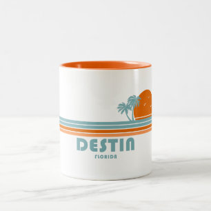 Destin Florida Sun Palm Trees Zweifarbige Tasse
