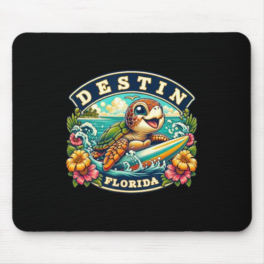 Destin Florida Süße Meeresschildkröte Surft Mousepad (Vorne)