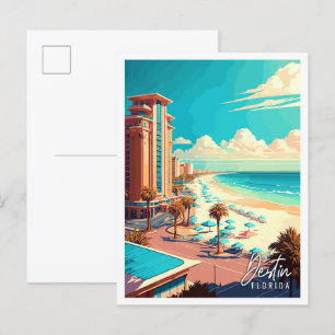 Destin Florida USA Vintage-Reiseillustration Postkarte
