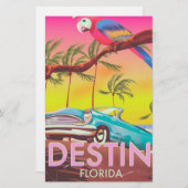 Destin Florida USA Vintage Reiseplakat. Briefpapier (Vorne/Hinten)
