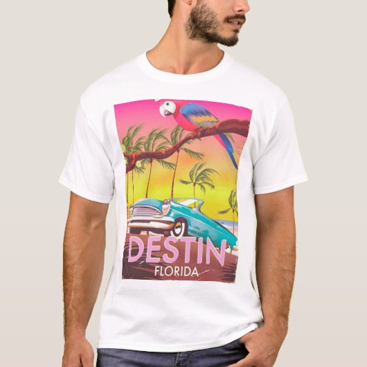 Destin Florida USA Vintage Reiseplakat. T-Shirt (Vorderseite)