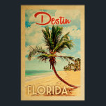Destin Florida Vintag Palm Tree Beach Poster<br><div class="desc">Destin,  Florida Vintages Strandproster.</div>