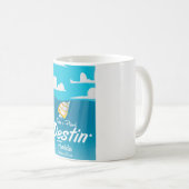 Destin Florida Vintage Reiseplakat. Kaffeetasse (VorderseiteRechts)