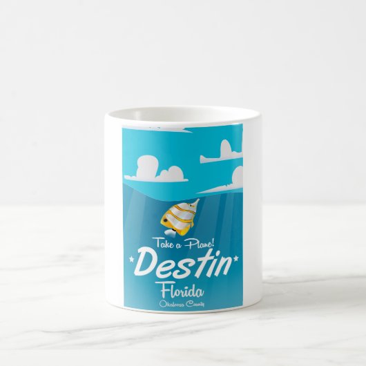 Destin Florida Vintage Reiseplakat. Kaffeetasse (Mittel)