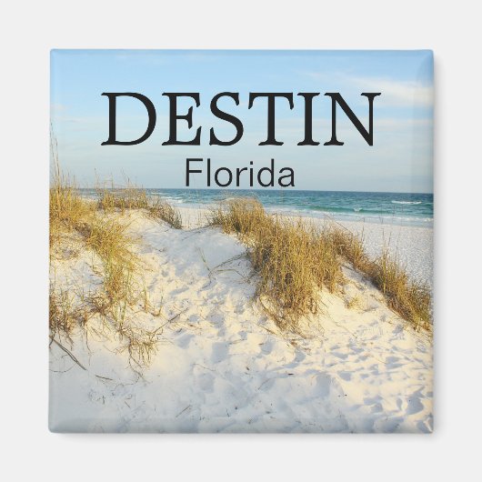 Destin Florida, weißer Sandstrand, Sonnenuntergang Magnet (Vorne)