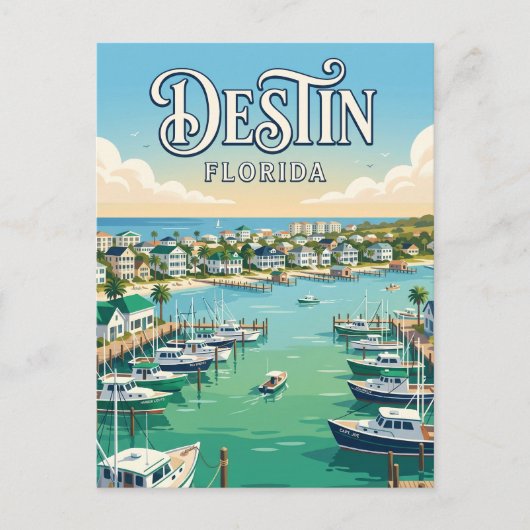 Destin Harbor Boardwalk USA Postkarte (Vorderseite)