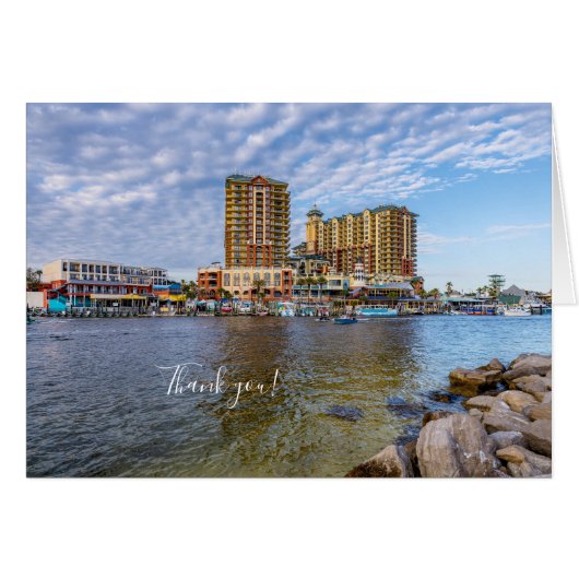 Destin Harbour Boardwalk Dankeschön Karte (Vorderseite (Horizontal))