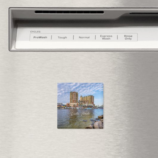 Destin Harbour Boardwalk Square Magnet (In Situ (Geschirrspüler))