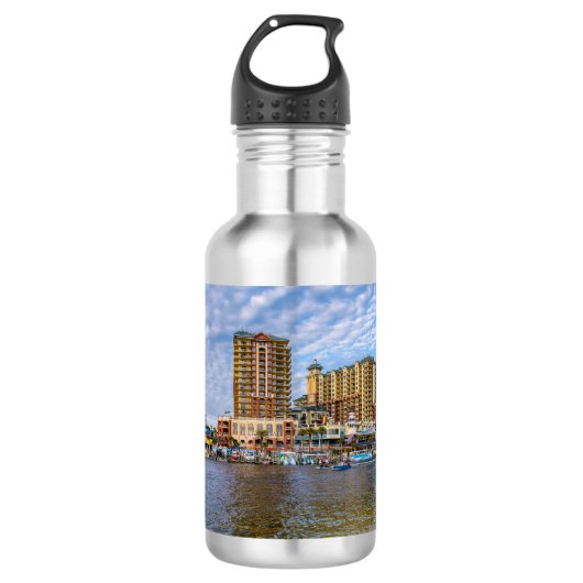 Destin Harbour Boardwalk Wasserflasche (Vorderseite)