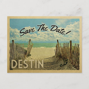 Destin Save The Date Vintage Strand Nautical Ankündigungspostkarte