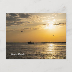 Destin-Sonnenuntergang und Hubschrauber Postkarte