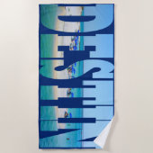 Destin Strand-Florida-Foto-Typografie modern Strandtuch (Vorderseite)