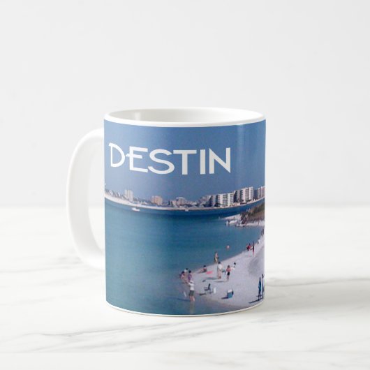 Destin, Strand von Florida und Skyline Kaffeetasse (Vorderseite Links)
