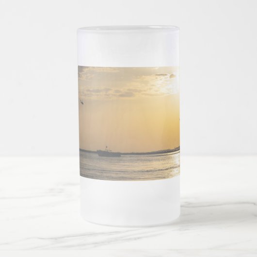 Destin Sunset And Helicopters Frosted Beer Mug Mattglas Bierglas (Mittel)