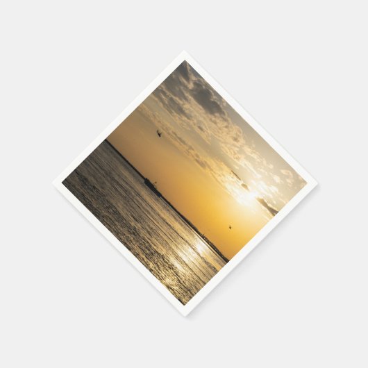 Destin Sunset And Helicopters Paper Napkins Serviette (Ecke)