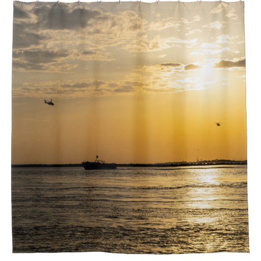 Destin Sunset And Helicopters Shower Curtain Duschvorhang (Vorderseite)
