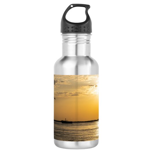 Destin Sunset And Helicopters Water Bottle Edelstahlflasche (Vorderseite)