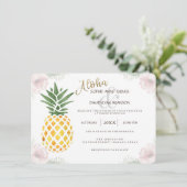 Destination Aloha Tropical Beach Wedding Einladung (Stehend Vorderseite)
