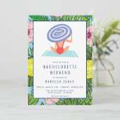 Destination Bachelorette Beach Weekend Trip Einladung (Stehend Vorderseite)