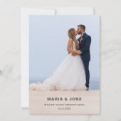 Destination Beach Foto Spanish Boda Wedding Einladung (Vorderseite)
