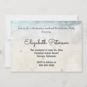 Destination Beach Hochzeit Junggeselinnen-Abschied Einladung (Rückseite)